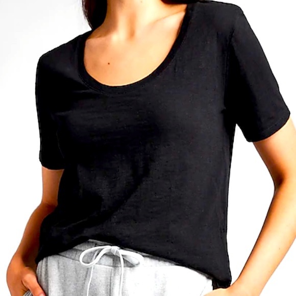 EXPRESS Skimming Scoop Neck black Tee short sleeves size S NWT - Picture 6 of 8